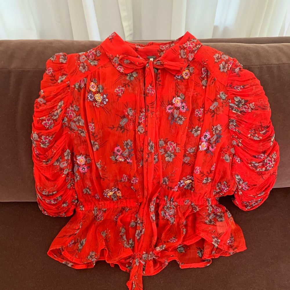 Floral Free People Red Women's Top